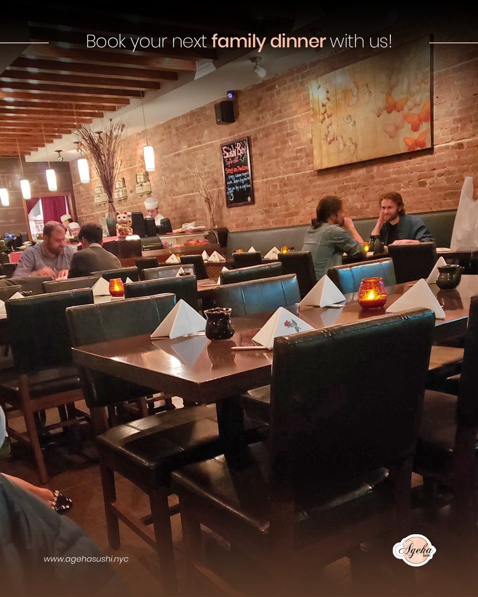 We have ALL your cravings covered!

Whether you’re in the mood for Hibachi, Teriyaki, Sushi, or Bento boxes, we have it here all under one roof.

Make family dinner night a special one and book your reservation with us!
–
#NYC