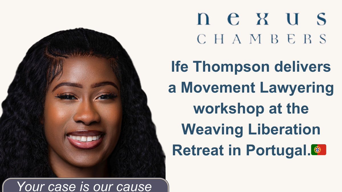 Ife Thompson (<a href="/fufuisonme/">Duchess of Brixton ❤️🖤💚☭</a>) delivered a powerful workshop on Movement Lawyering at <a href="/We_Liberation/">Weaving Liberation</a> Retreat in Portugal.🇵🇹 

Drawing on her case R v JA (2025), aka “The N-word on Trial,” and sharing her Movement Lawyering Manifesto.

Read here: nexuschambers.com/insights/ife-t…
