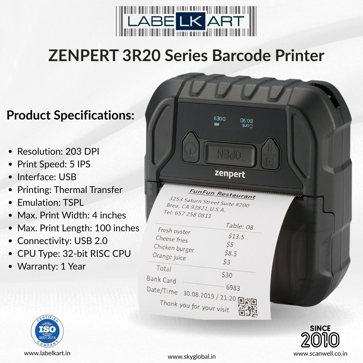 labelkart's tweet photo. ZENPERT 3R20 Series Barcode Printer

Shop Now : https://t.co/t7W2lA7cbw

#skyglobalpvtltd #skyglobal #Labelkart #scanwell #aidc #BarCodePrinter #ThermalPrinter #LabelPrinter #TSCPrinter #MobilePrinter #ZENPERT3R20 #Zenpert #PackingKart #IndiaMART #BarcodeDD #barcode https://t.co/RlofY6osw7