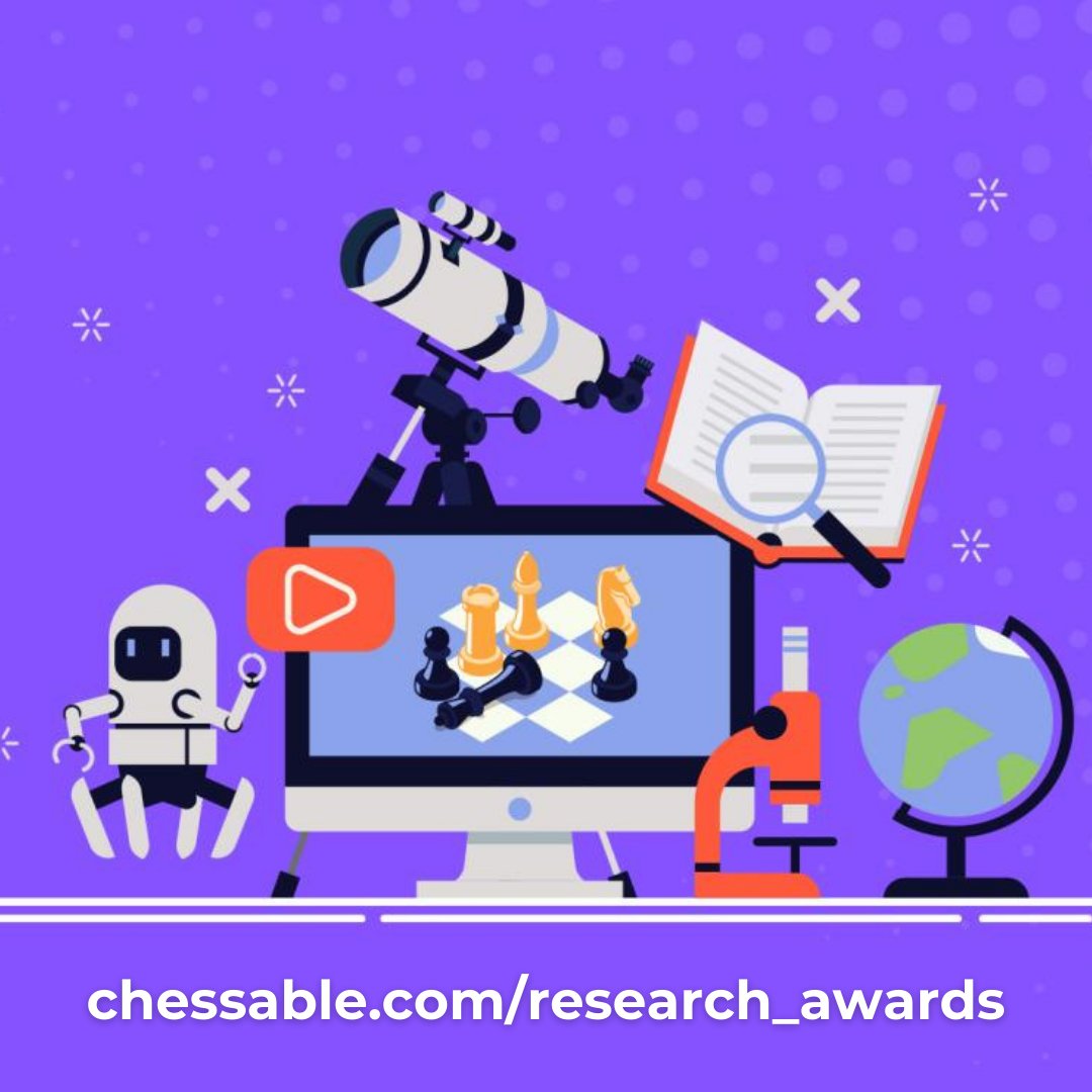 Are you a university student or faculty researching a topic related to chess? If so, you could win up to $1,000 in the 2025 cycle.

Apply by May 15! ⏩ chessable.com/research_awards