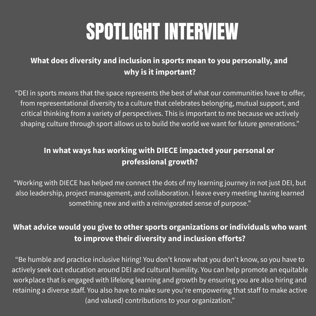 DieceAthletics's tweet photo. Meet AJ Burgin, Assistant Director of Learning Resources at the University of Washington! AJ believes DEI in sports should reflect the best of our communities, celebrating belonging, support, and diverse voices. #DIECE #MemberSpotlight https://t.co/SHO0PIGELH
