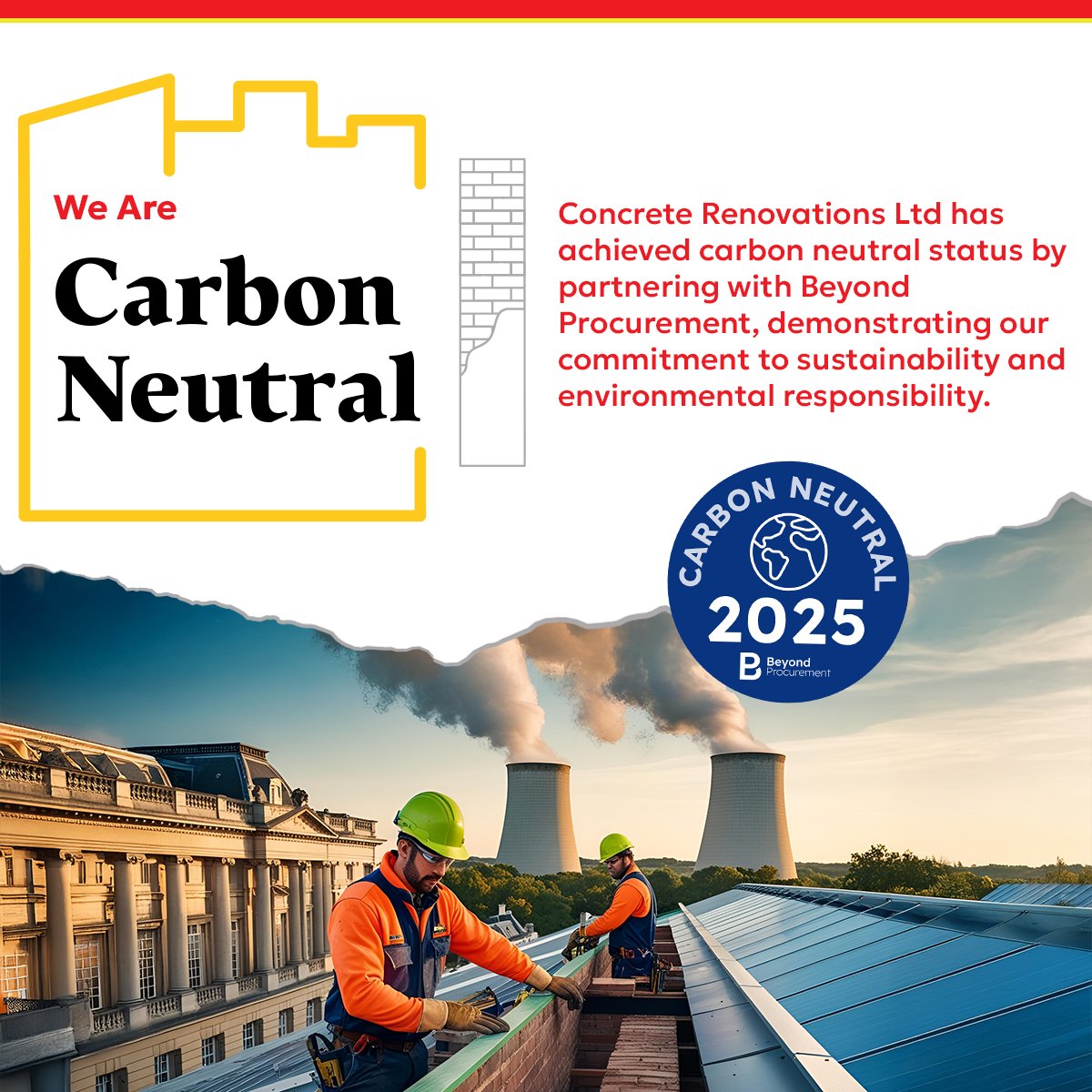 🌍 We're Carbon Neutral! 🌱

Concrete Renovations Ltd has achieved carbon neutral status with Beyond Procurement, aligning with UK construction’s Net Zero goals! we're always open to new projects! Get in touch! ♻️

#NetZero #Sustainability