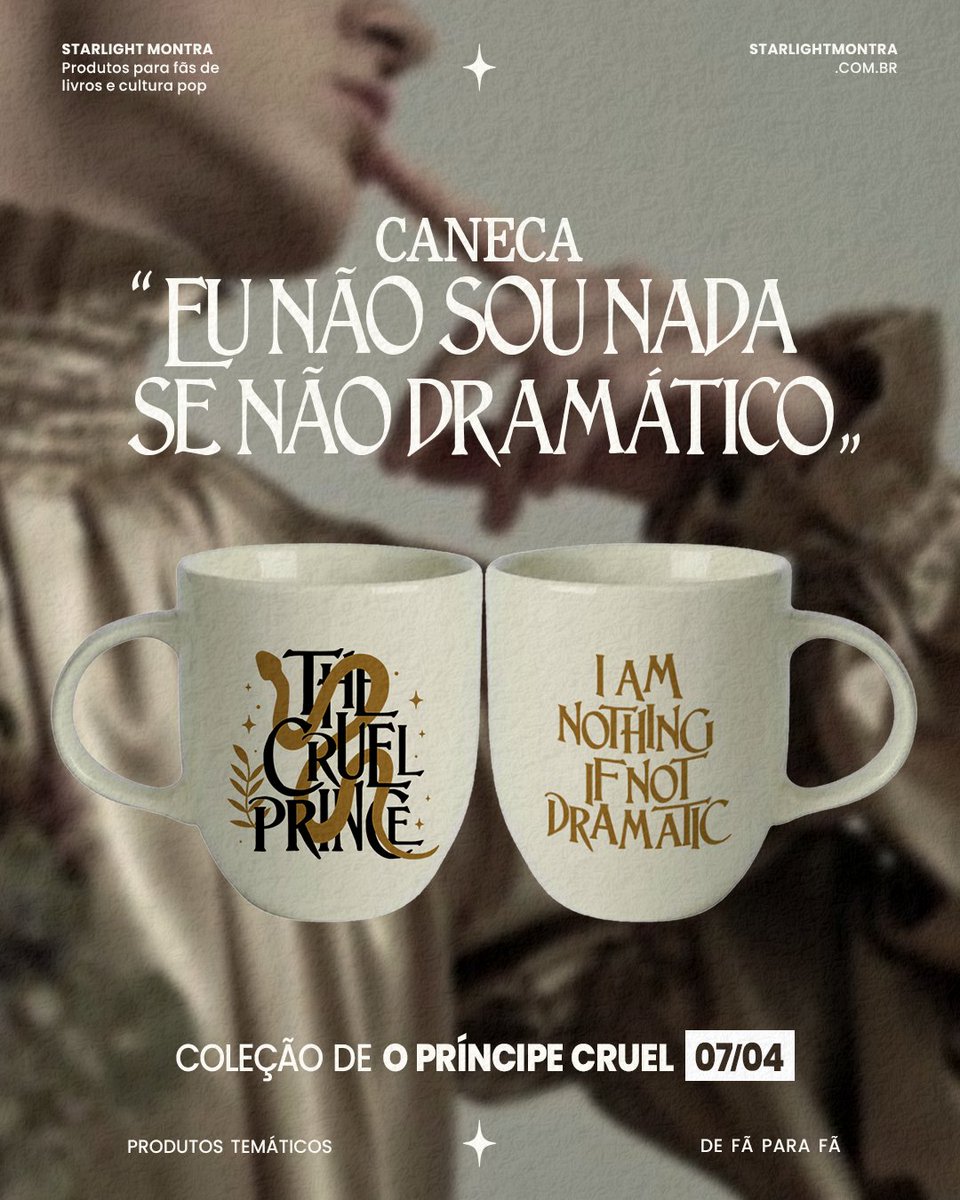 starlightmontra's tweet image. a coleção inspirada em o príncipe cruel já está no site! ✨
são vários modelos de camisetas e moletons, além de caneca, copo térmico, velas aromáticas, boné, ecobag e muuito mais!

e não esquece: as starpacks (nossos kits promocionais com desconto) ficam só até o dia 11 de abril