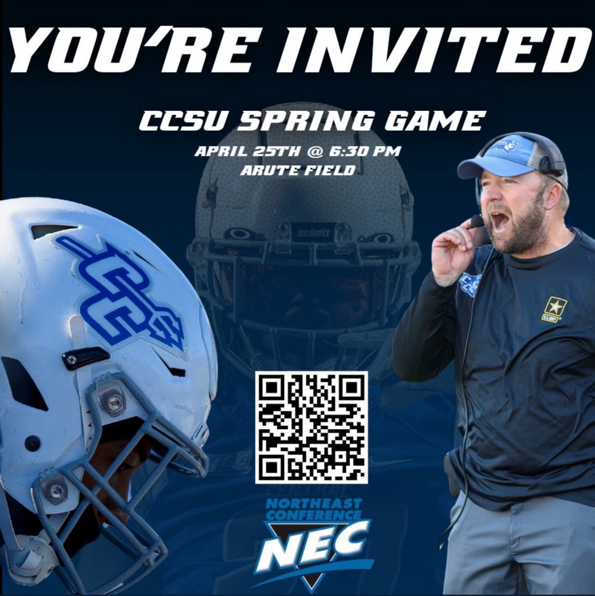 Thank you <a href="/zachdeldin/">Zach Deldin</a> for the spring game invite, can’t wait to get on campus! <a href="/CCSUfootball/">CCSU FOOTBALL</a> <a href="/BlSasknights/">Bishop Ludden-Grimes/SAS/Citizenship Football</a> <a href="/Coach_Mel_Baker/">Coach Melvin Baker</a> <a href="/angelletee/">James Austin</a> <a href="/CoachLecht/">Adam Lechtenberg</a> <a href="/Coach_Gel/">Caleb Gelsomino</a> <a href="/RonDiGravio/">Ron DiGravio</a>