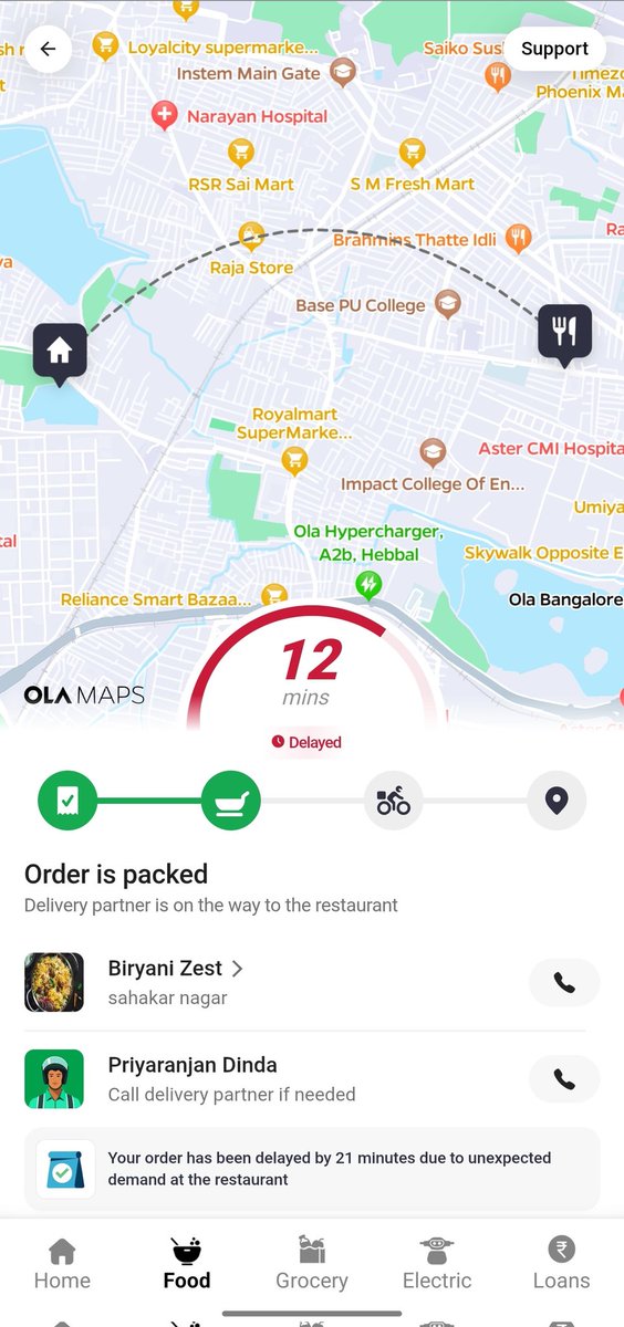 SrModiDev's tweet photo. What pathetic service you give @Olacabs , 
I've ordered food long ago, almost 1 hours ago, no response from customer care , restaurant is telling one person has taken the order, another boy is waiting https://t.co/Soibim5GQG
