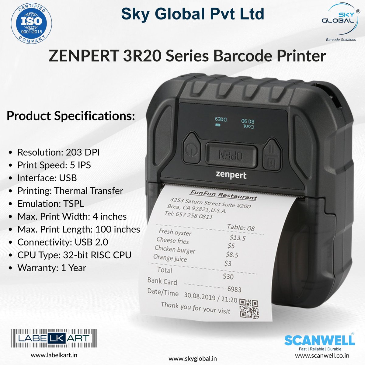SkyGlobalIndia's tweet photo. ZENPERT 3R20 Series Barcode Printer

Shop Now : https://t.co/mSyGhYGim9

#skyglobalpvtltd #skyglobal #Labelkart #scanwell #aidc #BarCodePrinter #ThermalPrinter #LabelPrinter #TSCPrinter #MobilePrinter #ZENPERT3R20 #Zenpert #PackingKart #IndiaMART #BarcodeDD #barcode https://t.co/5qceVYeAmS