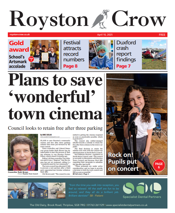 In tomorrow's Crow #TomorrowsPapersToday
📽️Plans to save 'wonderful' town cinema
🛩️Duxford crash report fundings
🎸Pupils put on rock concert
And more! Pick up your copy tomorrow