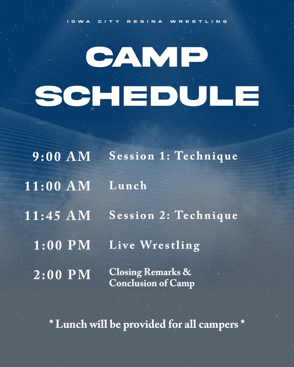 Wrestling camp registration is open! Register here: regina.org/summer-camps