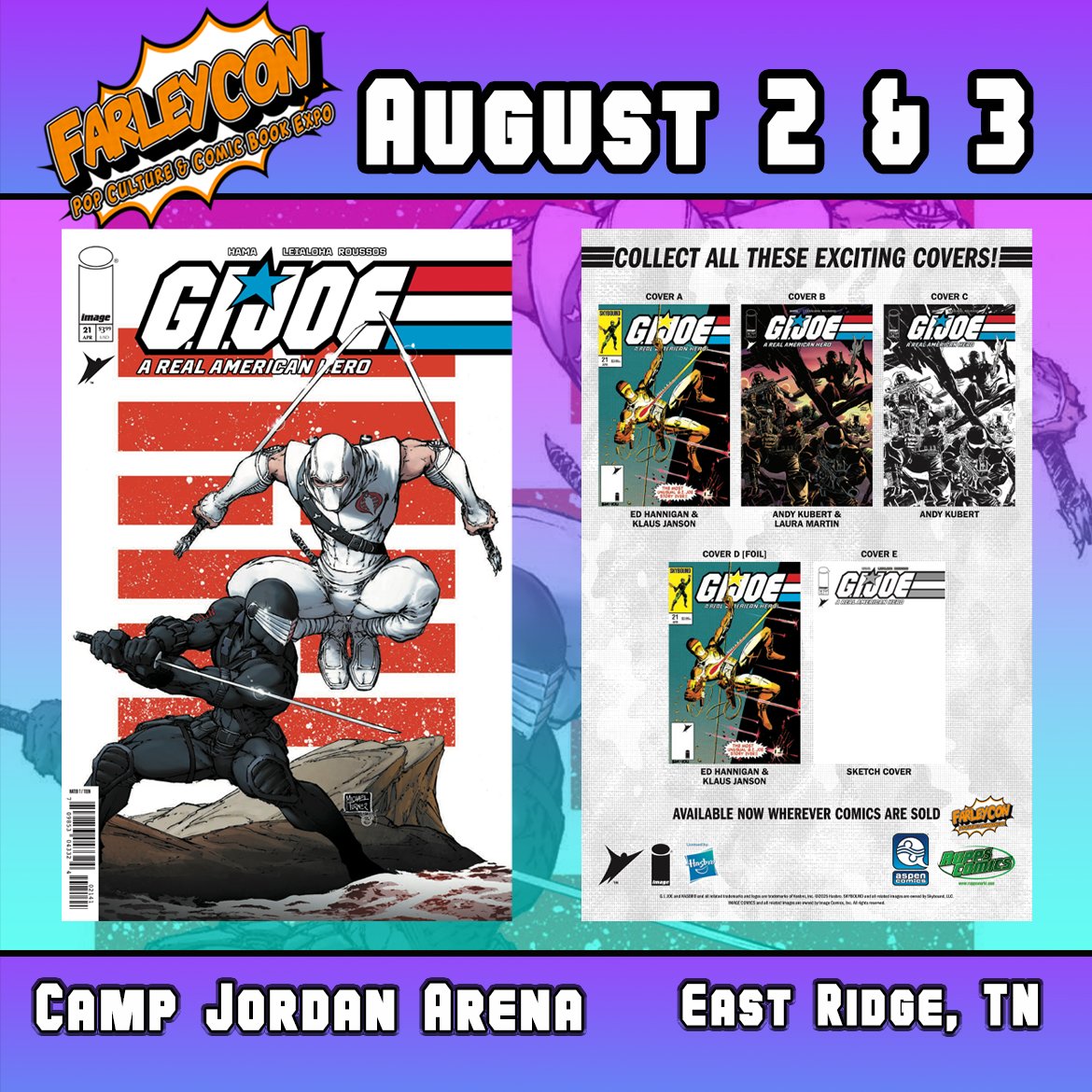 **FARLEYCON EXCLUSIVE ANNOUNCEMENT!**

Introducing the FarleyCon x Aspen Comics x Rupp's Comics “Arashikage Variant”, featuring the stunning art of the legendary Michael Turner  and will be available in very limited quantities ONLY at FarleyCon 2025.