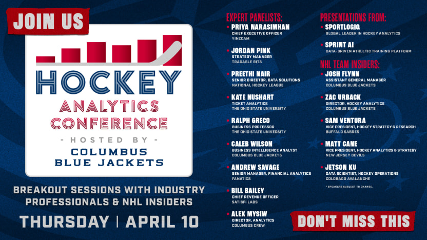 Sportlogiq (@sportlogiq) on Twitter photo We're excited to team up with the <a href="/BlueJacketsNHL/">Columbus Blue Jackets</a> for their hockey analytics conference tomorrow! 📈
It's a stacked lineup, including presentations from our own <a href="/MikeKellyNHL/">Mike Kelly</a> & <a href="/SLiQ_Nick94/">Nick Czuzoj-Shulman</a>
Tickets for the conference are still available! 🎟️
bluejackets.com/analytics
#CBJ We're excited to team up with the <a href="/BlueJacketsNHL/">Columbus Blue Jackets</a> for their hockey analytics conference tomorrow! 📈
It's a stacked lineup, including presentations from our own <a href="/MikeKellyNHL/">Mike Kelly</a> & <a href="/SLiQ_Nick94/">Nick Czuzoj-Shulman</a>
Tickets for the conference are still available! 🎟️
bluejackets.com/analytics
#CBJ