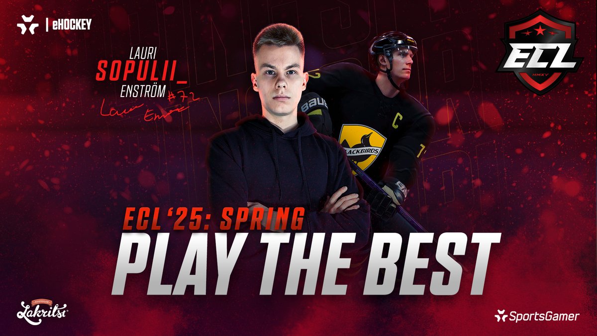 🎮 Meet the #ECL25Spring Cover Gamer: Lauri <a href="/sopulii04/">Lauri Enström</a> Enström! 🐦‍⬛

From competitive floorball to leading <a href="/BlackbirdsNHL/">BlackbirdsNHL</a> into the Elite division—Lauri’s story is one of dedication, chemistry, and clutch moments.

📰 bit.ly/ECL25Cover
#eHockey | #NHL25 | #KouvolanLakritsi