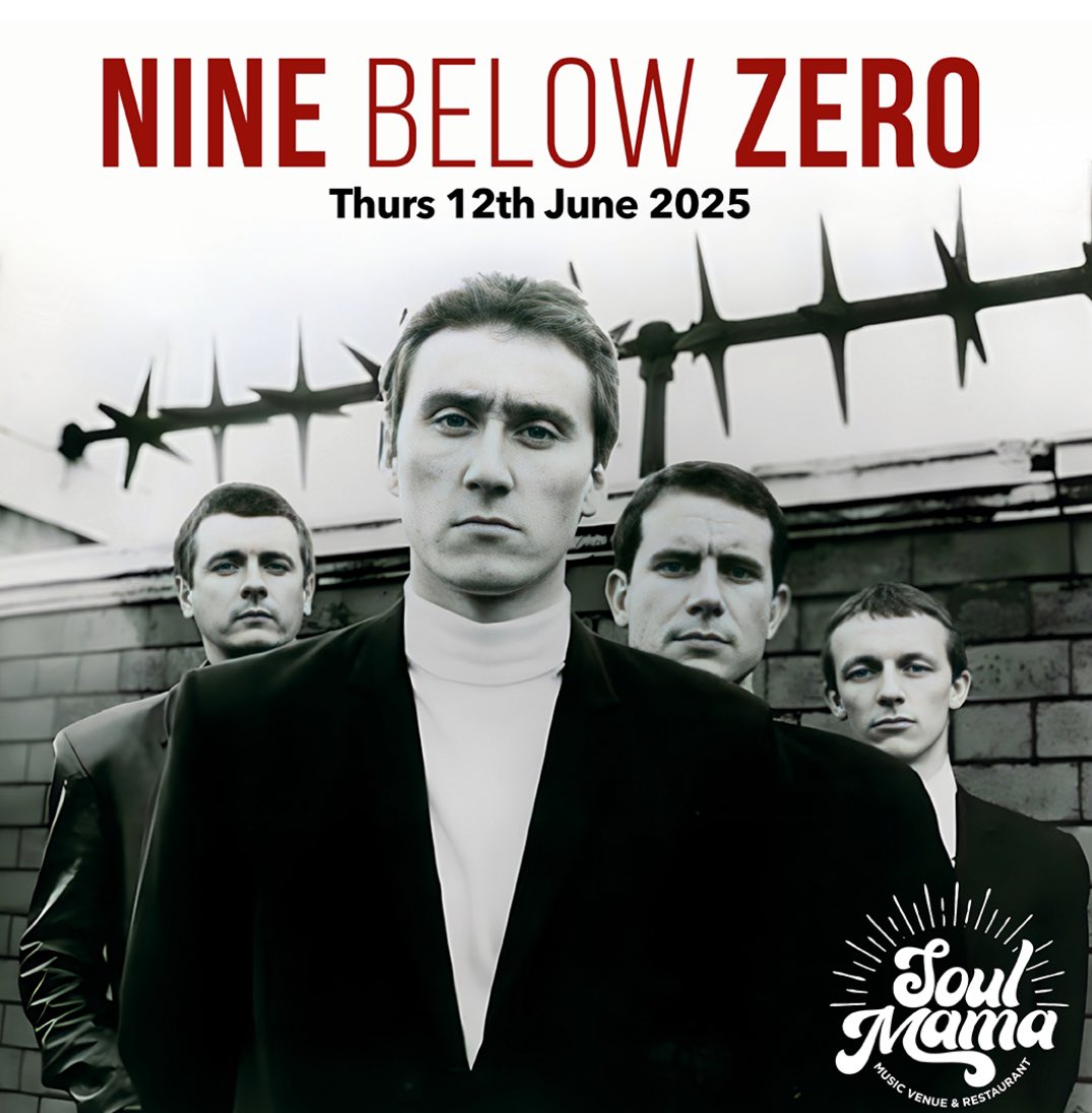 We are pleased to announce the band are playing a one off gig in a great new venue on the 12th of June 2025.

Soul Mama Music Venue and Restaurant is situated in the heart of Stratford in East London 

Ticket link below 

universe.com/events/nine-be…