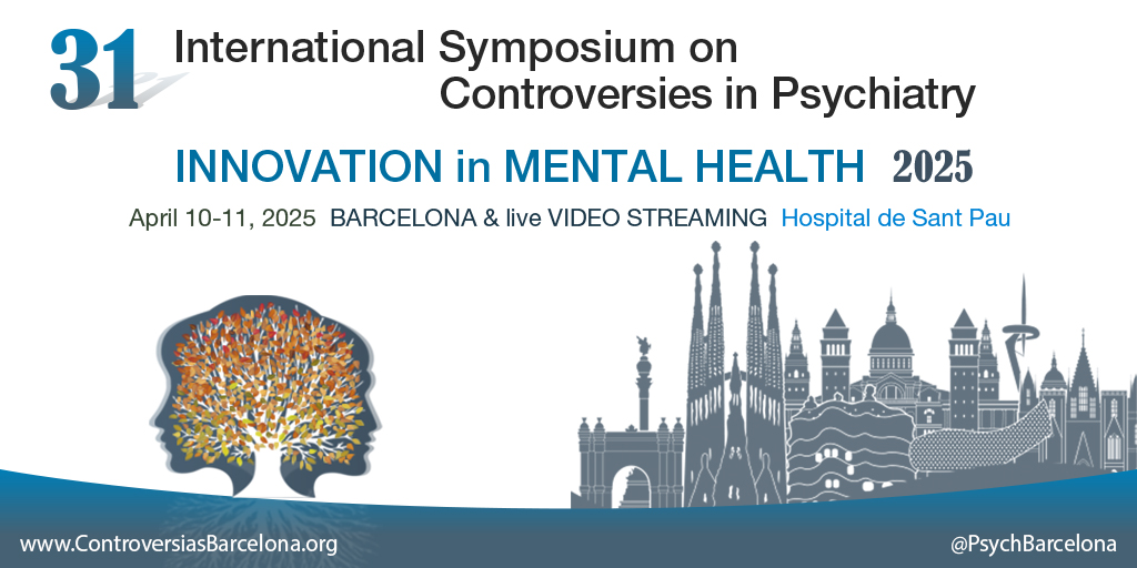 Symposium Controversies in Psychiatry Barcelona (@psychbarcelona) on Twitter photo Starting tomorrow at 15h, the 31st edition of
<a href="/PsychBarcelona/">Symposium Controversies in Psychiatry Barcelona</a> kicks off!
🔝 Theme: Innovation & Mental Health
🗓️ April 10-11, 2025
🌐 Programme: controversiasbarcelona.org/en/programme20…
#controversies31 #psychiatry #psychology Starting tomorrow at 15h, the 31st edition of
<a href="/PsychBarcelona/">Symposium Controversies in Psychiatry Barcelona</a> kicks off!
🔝 Theme: Innovation & Mental Health
🗓️ April 10-11, 2025
🌐 Programme: controversiasbarcelona.org/en/programme20…
#controversies31 #psychiatry #psychology