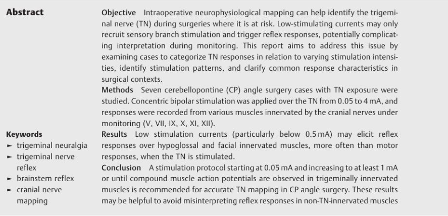 King's Neurosurgery (@kingsneuro) on Twitter photo Decoding the mystery:
We have published "Pitfalls in Trigeminal Nerve Mapping in Neurosurgery: The Mystery of the Unexpected Motor Responses" <a href="/ThiemeIntl/">Thieme International</a> J Neurol Surg B Skull Base.
doi.org/10.1055/a-2561…
<a href="/kingsskullbase/">King's Skull Base Unit (London)</a> <a href="/SinanBarazi/">Sinan Barazi</a> Decoding the mystery:
We have published "Pitfalls in Trigeminal Nerve Mapping in Neurosurgery: The Mystery of the Unexpected Motor Responses" <a href="/ThiemeIntl/">Thieme International</a> J Neurol Surg B Skull Base.
doi.org/10.1055/a-2561…
<a href="/kingsskullbase/">King's Skull Base Unit (London)</a> <a href="/SinanBarazi/">Sinan Barazi</a>