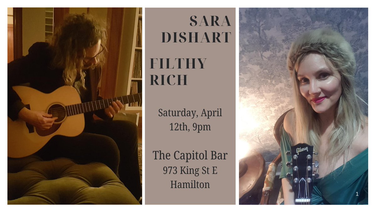 steelcitymusic's tweet photo. Sarah Dishart and Filthy Rich Saturday April 12th 9pm
@gunner101 
@GoGunnersmith 
@CAPITOLBAR 
@HamOntMusic 
#hamont #hamontmusic #livemusic #ElbowsUpCanada # https://t.co/aBLtrsq6PO