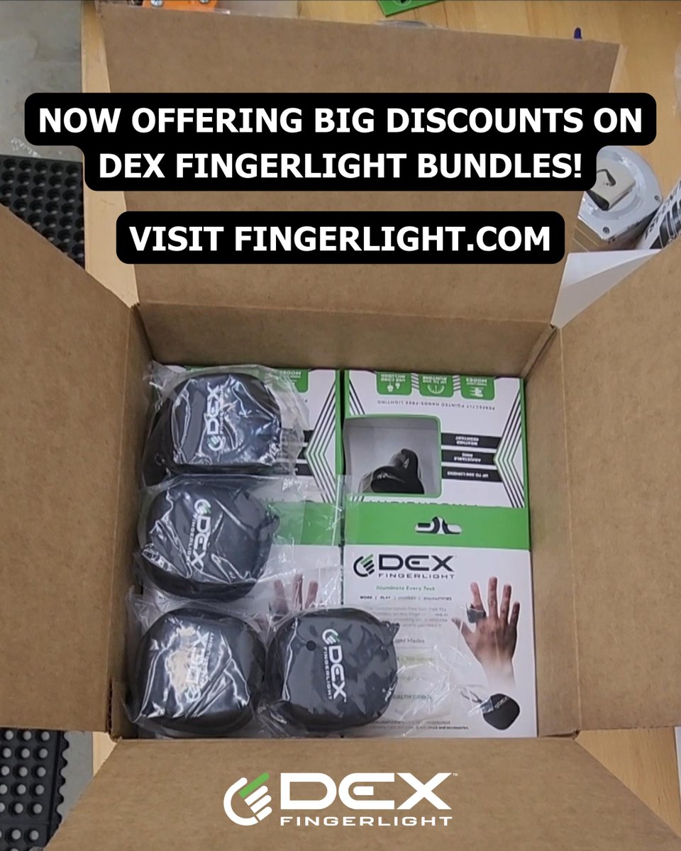 DEXFINGERLIGHT's tweet photo. 💸 Unlock major discounts when you buy DEX FINGERLIGHT bundle packs!
Now offering:
✔️ 2-Pack Pro Bundle ($20 OFF)
✔️ 3-Pack Deluxe Bundle ($35 OFF)
✔️ 4-Pack Family Bundle ($50 OFF)
✔️ 5-Finger Special ($65 OFF)
#DEXDurable #DEXDifference https://t.co/4Q1LN8MXe4