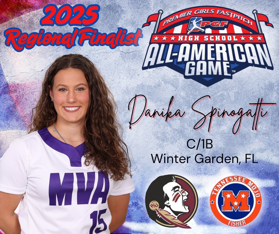 Danika Spinogatti (@dspinogatti2025) on Twitter photo Super excited to be selected as a Finalist for the <a href="/PGFnetwork/">PGF</a> All-American Game! #GoNoles 🍢🍢 <a href="/Coach_Alameda/">Lonni Alameda</a> <a href="/MaxPreps/">MaxPreps</a> <a href="/SMontoyaMP/">Steve Montoya</a> <a href="/JMarkG1962/">Jeff Gardenour</a> <a href="/ExtraInningSB/">EXTRA INNING SOFTBALL</a> <a href="/LineDsoftball/">Line Drive Media</a> <a href="/Andy_Villamarzo/">Andy Villamarzo</a> Super excited to be selected as a Finalist for the <a href="/PGFnetwork/">PGF</a> All-American Game! #GoNoles 🍢🍢 <a href="/Coach_Alameda/">Lonni Alameda</a> <a href="/MaxPreps/">MaxPreps</a> <a href="/SMontoyaMP/">Steve Montoya</a> <a href="/JMarkG1962/">Jeff Gardenour</a> <a href="/ExtraInningSB/">EXTRA INNING SOFTBALL</a> <a href="/LineDsoftball/">Line Drive Media</a> <a href="/Andy_Villamarzo/">Andy Villamarzo</a>