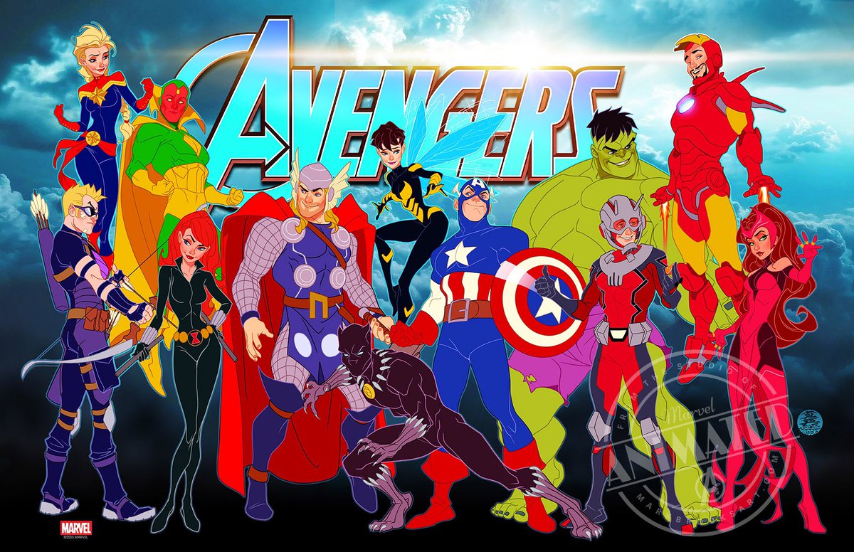 MarkBrooksArt's tweet image. All the Animated main Avengers(so far). I’ll have this print plus 6 more Avengers prints at #C2E2 this weekend. Also launching on my website tomorrow!