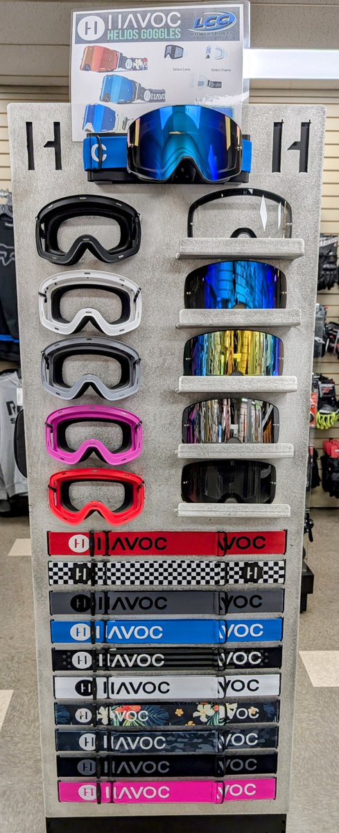 Gear up and stand out with LCC Powersports! We now offer the amazing Havoc Helio goggles, letting you design your perfect pair. Choose your frame, pick your lens for any condition, and select a unique strap. Express yourself on the track or trails.

#ridelcc #havoc #helios