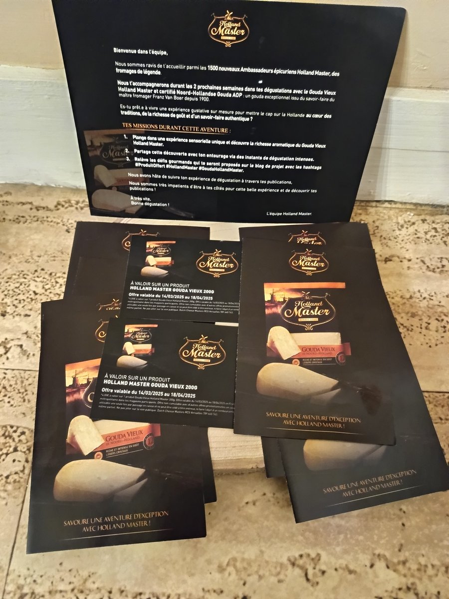 TestMaquillage's tweet photo. Nouveau test fromage :
Un gouda vieux affiné 12 mois au goût riche et intense révélant des notes de caramel et ainsi qu 'une texture unique par la présence de cristaux d' affinage.

#GOUDAHOLLANDMASTER
#HollandMaster
#produitgratuit

#trndfrance https://t.co/A5IDHiZRLs