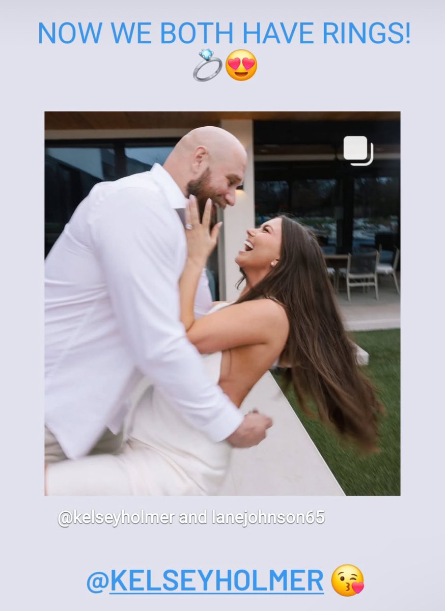 CONGRATULATIONS to Lane Johnson and his fiancé Kelsey on announcing their engagement! “Now we both have rings! 💍😍”