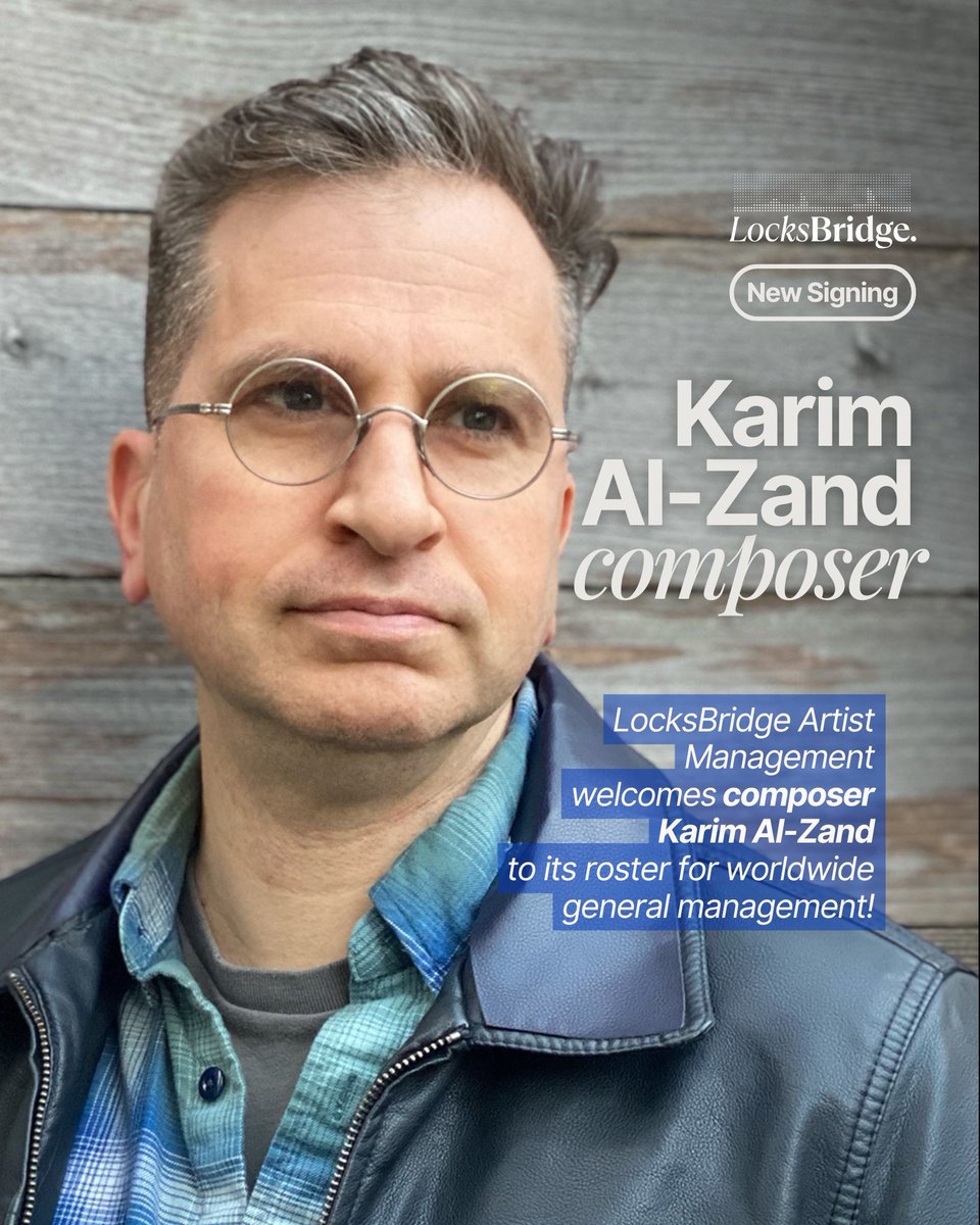 locksbridgenet's tweet photo. 🎼 We’re thrilled to welcome Canadian-American composer Karim Al-Zand to our roster for worldwide general management! His music has recently been commissioned by leading orchestras including the Orchestre National de France, WDR Symphony, and Houston Symphony, among many others. https://t.co/zbgxz9QKQv
