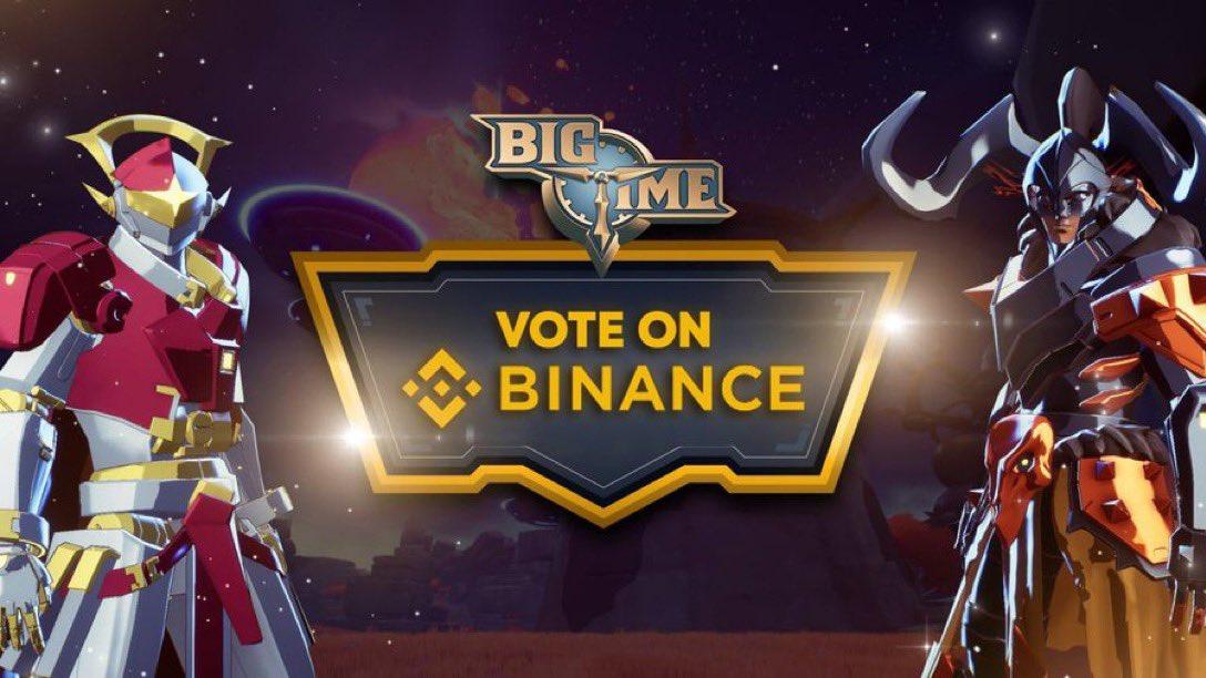 BREAKING 🚨:

<a href="/playbigtime/">Big Time</a> has been put up for listing on <a href="/binance/">Binance</a> and votes are needed on this one guys

<a href="/playbigtime/">Big Time</a> is an incredibly exciting FREE-TO-PLAY RPG and it's already taking the gaming world to the next level.

Show your support and cast your vote here: