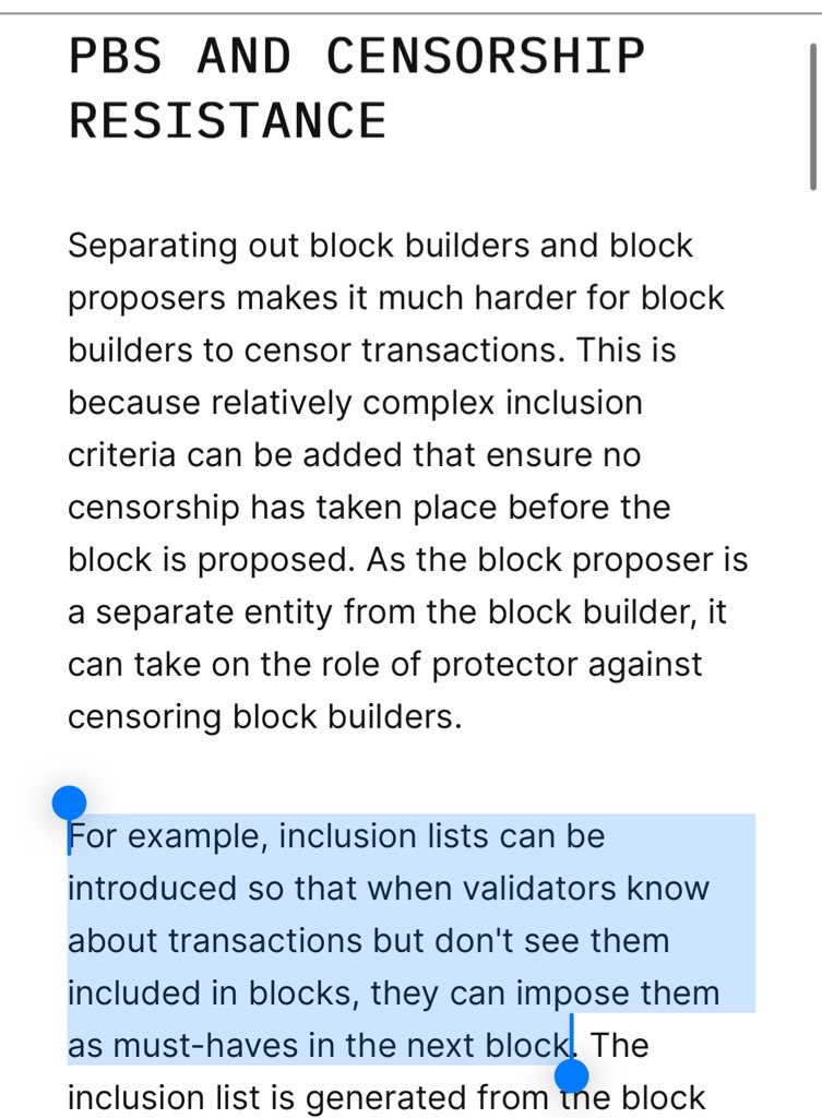 moonshiesty's tweet photo. @smyyguy @ShivanshuMadan > need other ways to enforce CR

this is right

i only use the public mempool for basic transfers, on any dex i use mev-protect

vitalik has plans to add censorship resistance to PBS. give him a few more years to cook https://t.co/FerXmj7TAU