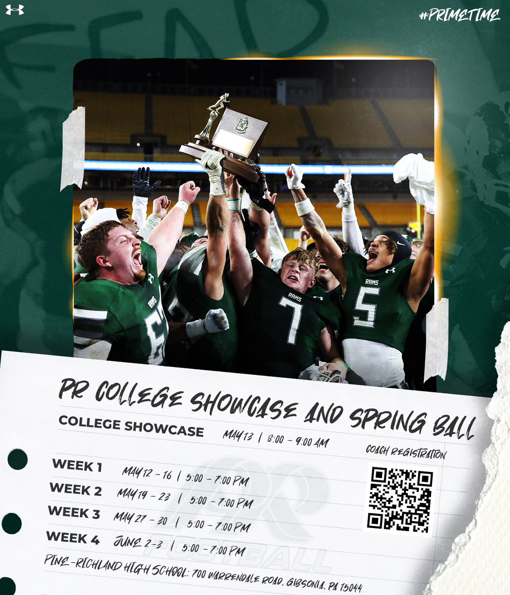 Dr Jon LeDonne (@coach_ledonne) on Twitter photo College coaches, make plans now. Come check out the <a href="/PR_RamsFootball/">Pine-Richland Football</a> during the Showcase or during Spring Ball. Register for the Showcase for coffee and donuts. See you in the Gib! College coaches, make plans now. Come check out the <a href="/PR_RamsFootball/">Pine-Richland Football</a> during the Showcase or during Spring Ball. Register for the Showcase for coffee and donuts. See you in the Gib!