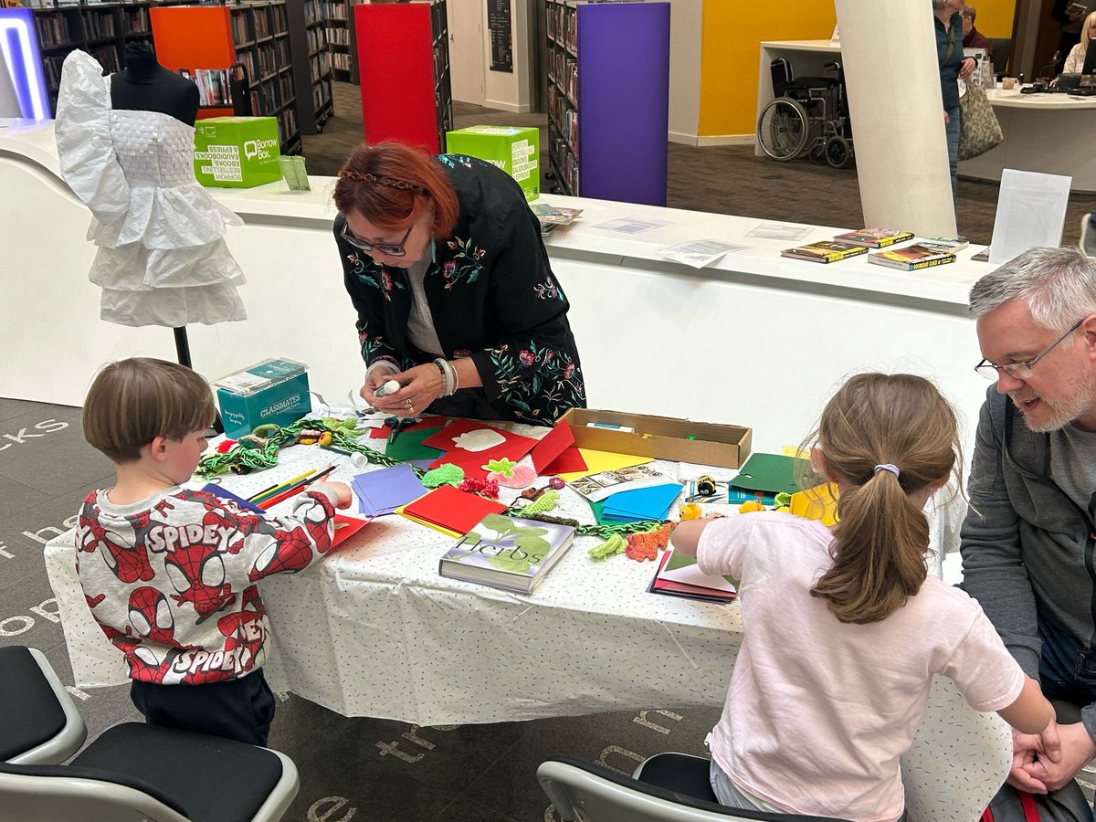 Plantable wildflower seed card craft in Liverpool Central Library today . How lovely and very seasonal !