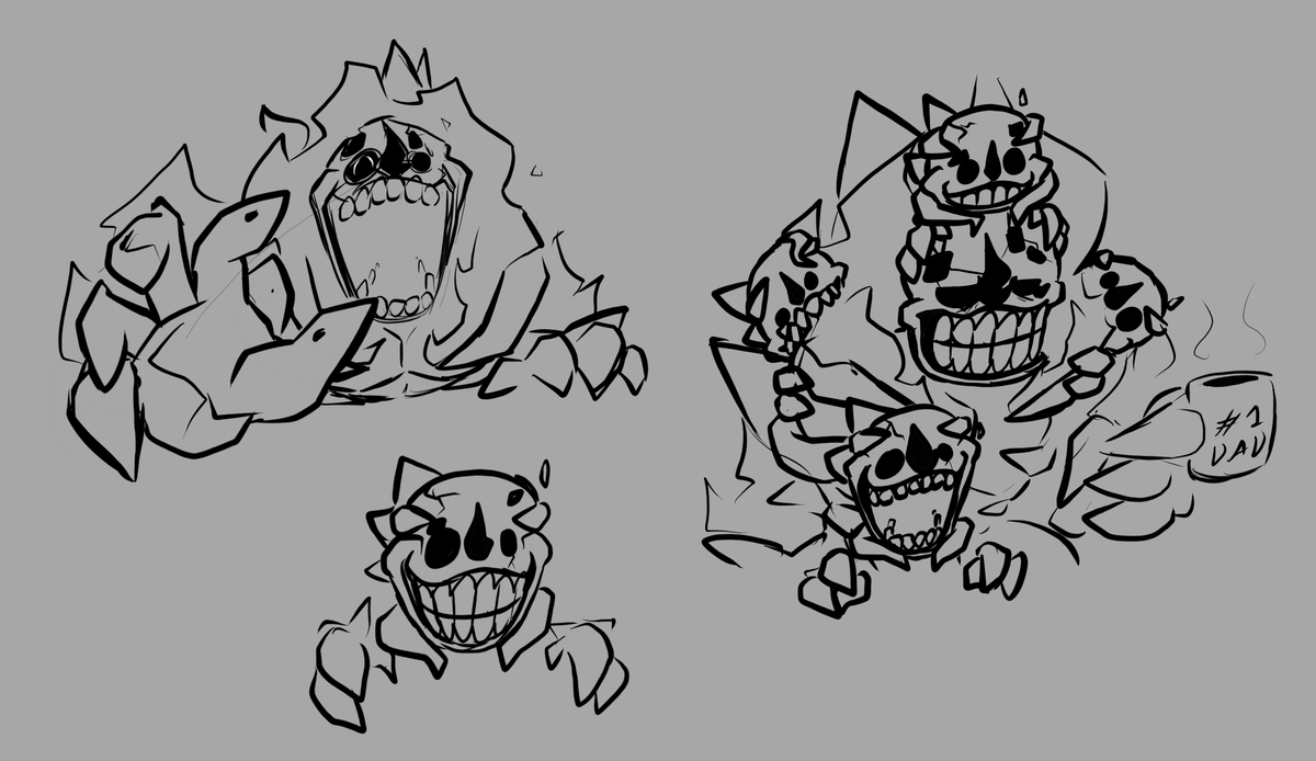 Remake of that one Rush drawing I made (+ some doodles)