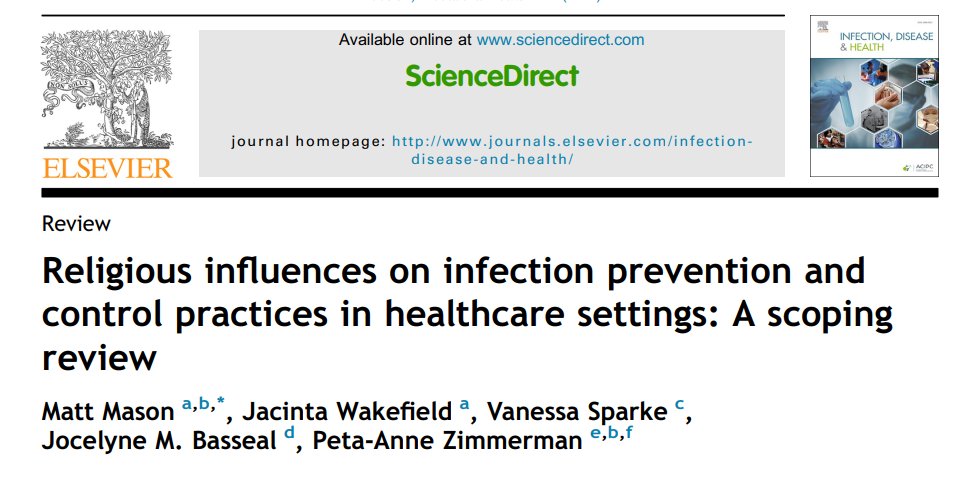 Griffith University Nursing & Midwifery (@griffithnursing) on Twitter photo 📢 Publication Alert 📢
Congratulations to Dr Peta-Anne Zimmerman (<a href="/IPCPau/">Peta-Anne Zimmerman</a>) on your recent publication in #InfectionDiseaseHealth <a href="/ElsevierNurse/">Elsevier for Nursing Professionals</a>
This scoping review found that #religious beliefs can both support and hinder (IPC) practices
Have a read ⬇️
sciencedirect.com/science/articl… 📢 Publication Alert 📢
Congratulations to Dr Peta-Anne Zimmerman (<a href="/IPCPau/">Peta-Anne Zimmerman</a>) on your recent publication in #InfectionDiseaseHealth <a href="/ElsevierNurse/">Elsevier for Nursing Professionals</a>
This scoping review found that #religious beliefs can both support and hinder (IPC) practices
Have a read ⬇️
sciencedirect.com/science/articl…