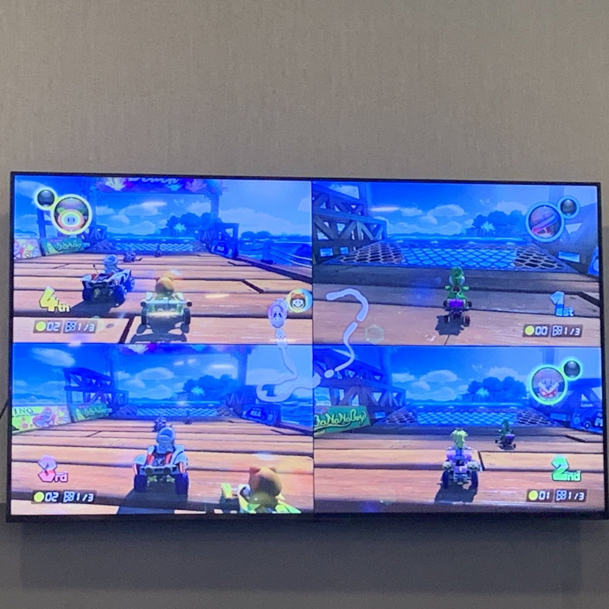 SpiderDesign's tweet image. 3...2...1...GO! 🏎️🏁

We traded our keyboards for controllers and hit the race track for today’s Mario Kart lunch battle.