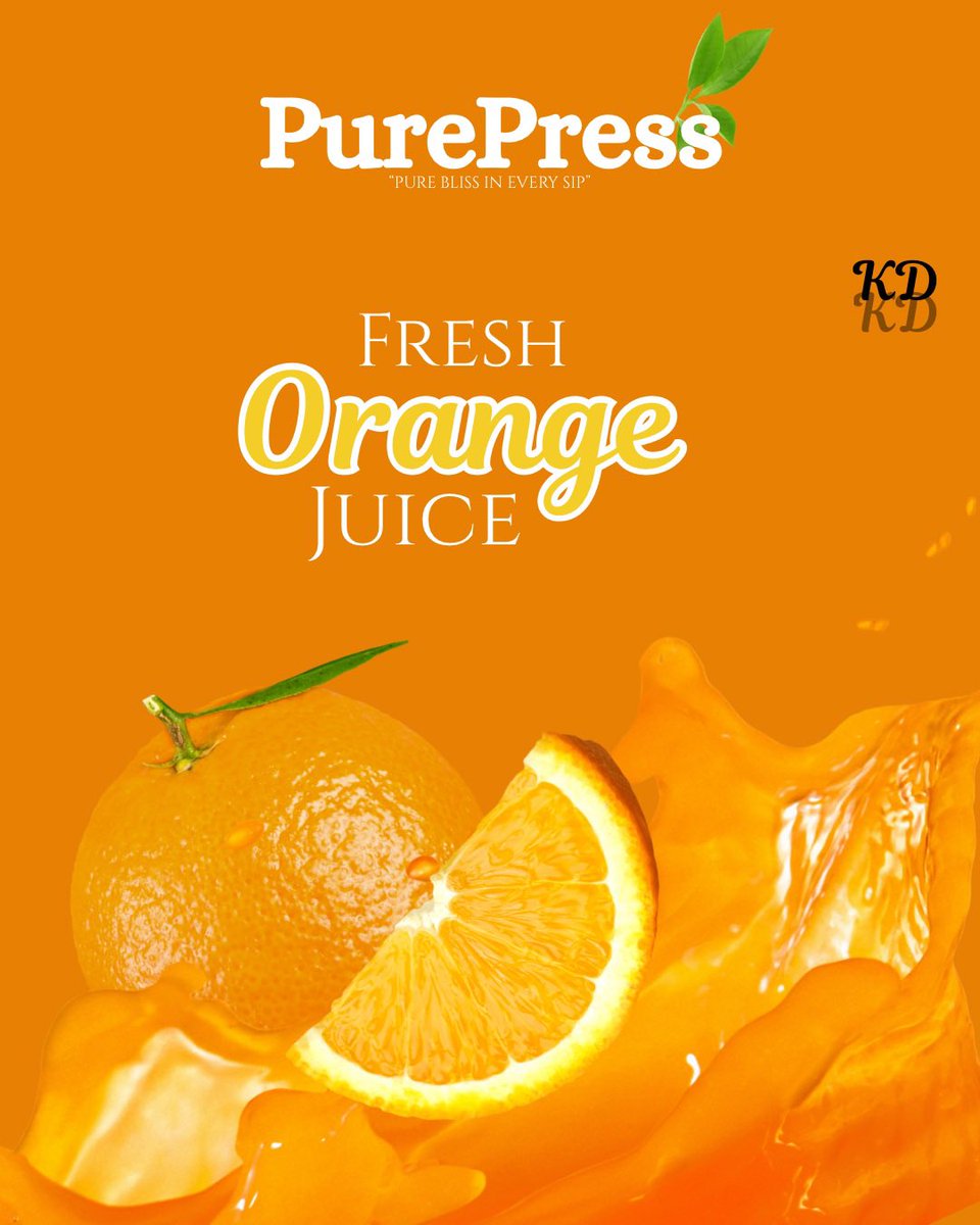 Dahproficient's tweet photo. Today , I designed not just one graphics , I designed three mock-up graphics for a new fruit juice
Does this design make you crave an orange juice too 
#CanvaChallenge #DesignJourney #30DaysOfDesign
#proficient #proficientdesigns #30dayschallenge #canvadesignchallenge https://t.co/nKjkE7ol8Z