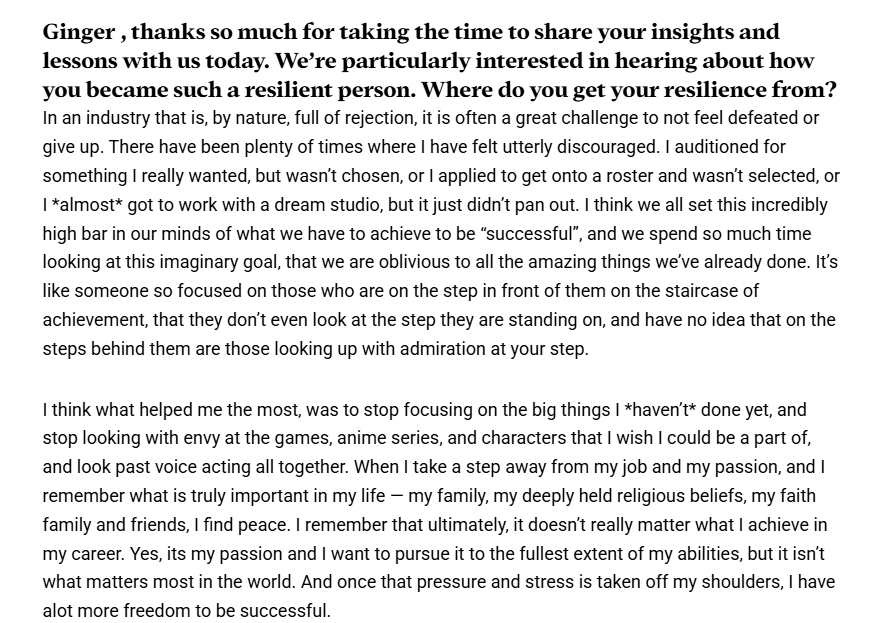 If you feel discouraged in an industry full of rejection, here is how I found my ✨resilience ✨ --🧵(since the link wasn't working sometimes, here is my interview!) #VoiceActors #voiceover