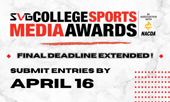 SVGCollege's tweet image. Due to popular request – we have extended the entry deadline for the 2025 SVG College Sports Media Awards to Wednesday, April 16.
Entries are rolling and you still have plenty of time to be a part of the nationwide celebration!
