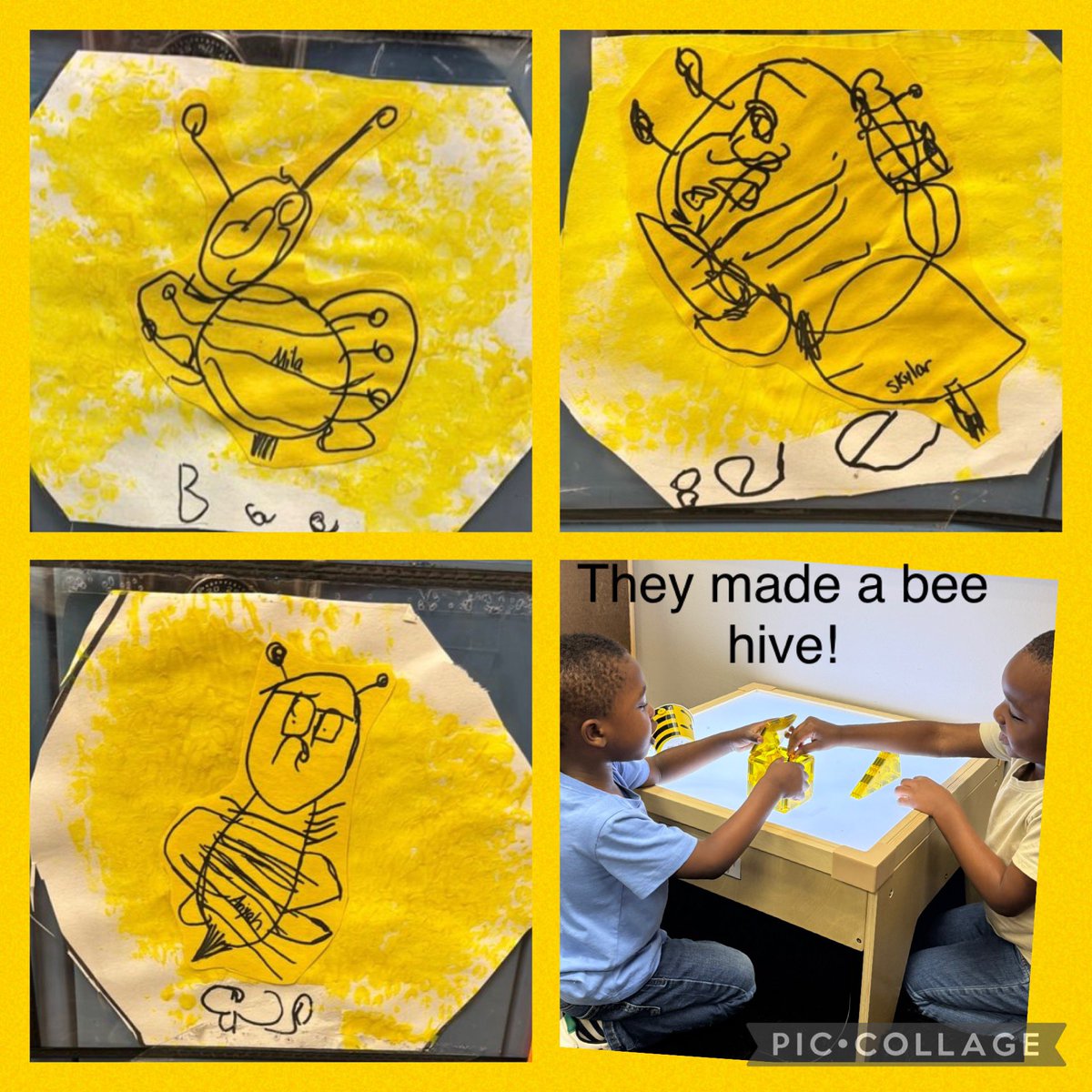 npinilla1's tweet photo. #FlyingInsects #RISD #PREK3 #BeTheOne Directed drawing bees, #Writing #Hive #LightTable #ConstructionCenter Flower Garden full of insects, #Sorting Flying or Crawling Insects #MakeLearningFun #WeCanDoHardThings @ForestLnAcademy https://t.co/widg2NhAYp