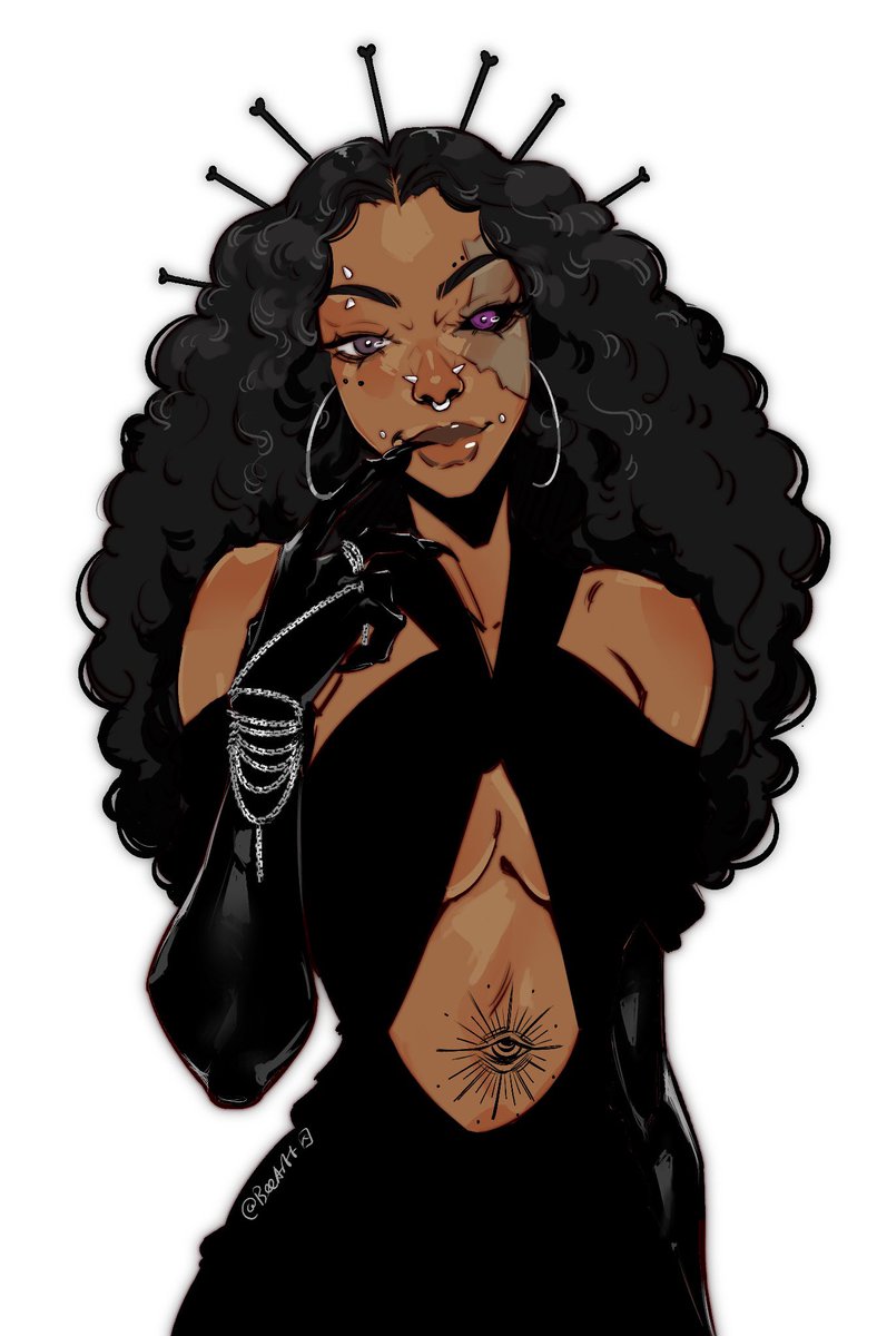 BeeArtt's tweet photo. Commission of my friend’s DnD character 🖤🤎 https://t.co/zsl8TWcwkR