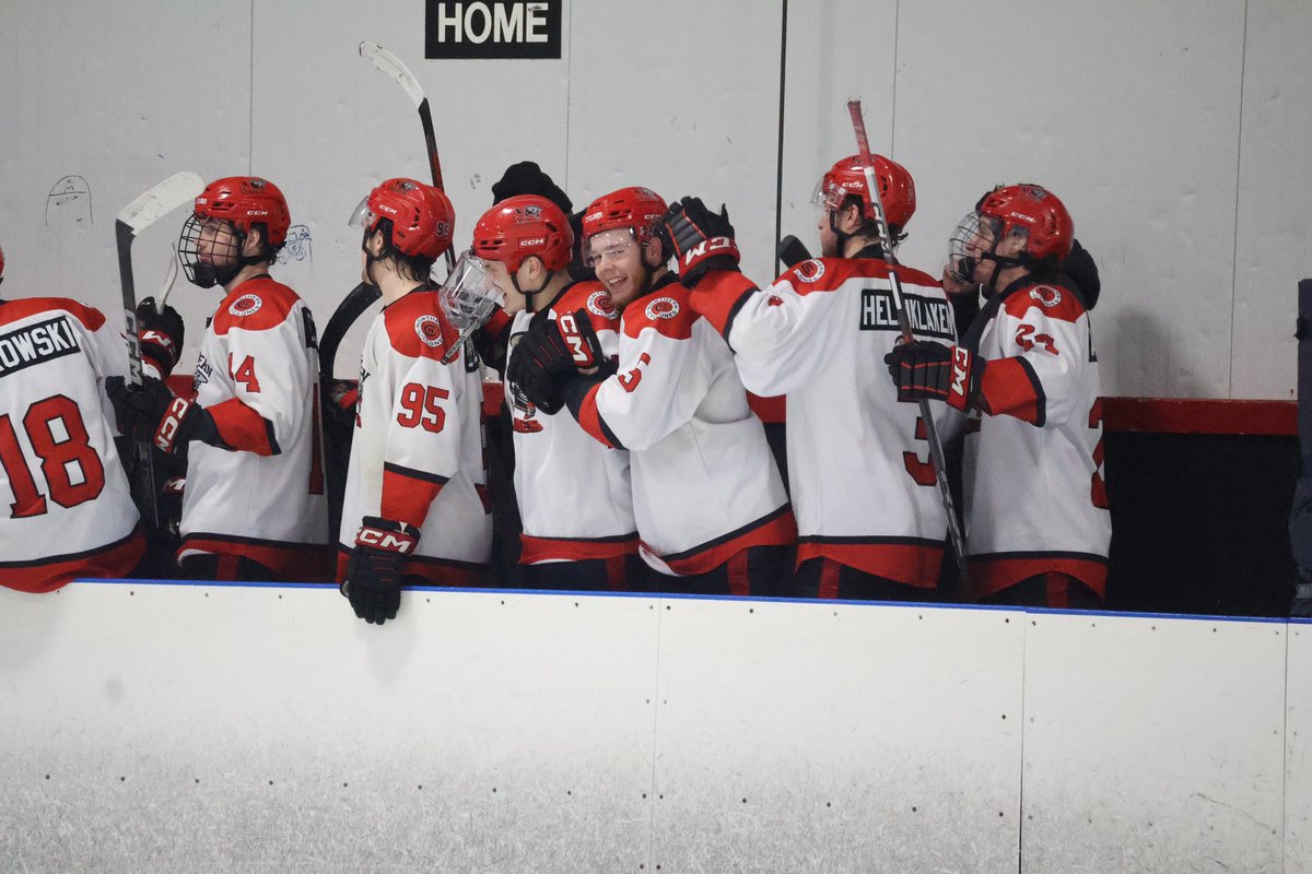 NJrCyclones's tweet photo. NCDC ties the New England Division Finals series (1-1) after today’s 4-1 win over the South Shore Kings! Head Coach Bill Flanagan talks about the importance of starting the game strong and goalie Paul Dalessio’s 31-save performance. Game three is on Friday at 2pm in Foxboro. https://t.co/28zsAVVsZb