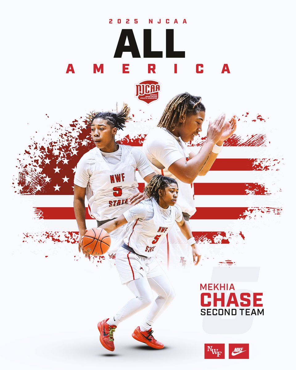NWF Women’s Basketball (@nwfraiders_wbb) on Twitter photo 𝐎𝐧 𝐀𝐧𝐨𝐭𝐡𝐞𝐫 𝐋𝐞𝐯𝐞𝐥 🇺🇸
<a href="/mekhiachase5/">MeKhia Chase</a> earns <a href="/NJCAABasketball/">NJCAA Basketball</a> Second Team All-America Honors!! 👏
#SoundTheSiren 𝐎𝐧 𝐀𝐧𝐨𝐭𝐡𝐞𝐫 𝐋𝐞𝐯𝐞𝐥 🇺🇸
<a href="/mekhiachase5/">MeKhia Chase</a> earns <a href="/NJCAABasketball/">NJCAA Basketball</a> Second Team All-America Honors!! 👏
#SoundTheSiren