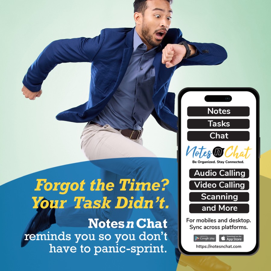 notesnchat's tweet image. “All your productivity tools. One smart app. Zero chaos.”
#NotesnChat #ProductivityApp #NotesnChat #AllInOneApp #GetThingsDone #TaskManager #NoteTakingApp #StayOrganized #DoMoreStressLess #TimeManagement #DigitalWorkspace #FocusMode #LifeHacks #WorkflowTools