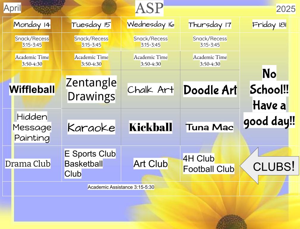 cmsasp's tweet photo. Activities for Next Week! https://t.co/ze3lKYi60t