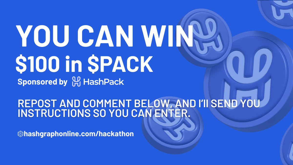 Kantorcodes 💎 (@kantorcodes) on Twitter photo YOU CAN WIN $100 IN $PACK FROM <a href="/HashPackApp/">HashPack Wallet</a> with very little effort tomorrow.
REPOST & COMMENT BELOW AND I'll PERSONALLY DM YOU THE DETAILS! YOU CAN WIN $100 IN $PACK FROM <a href="/HashPackApp/">HashPack Wallet</a> with very little effort tomorrow.
REPOST & COMMENT BELOW AND I'll PERSONALLY DM YOU THE DETAILS!