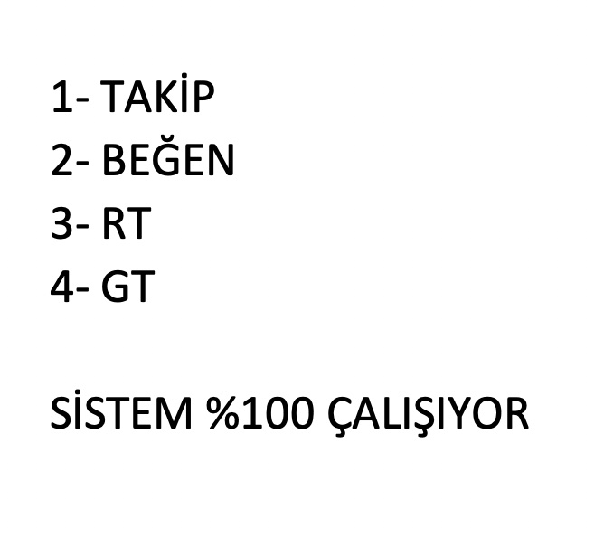 ORGANİK TAKİPÇİ İÇİN‼️❗️
👑<a href="/XGeriTakip/">Geri Takip</a> sayfasını takip et✅
👑 GT yaz✅
👑 RT yap✅
👑 GT yazanları takip et✅
👑 seni takip edenleri TAKİP ET✅