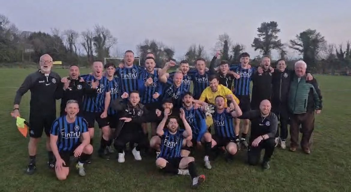 Aquinas_fc's tweet photo. !!!CHAMPIONS!!! 🏆 🏆 

The First Team beat @FinaghyFc 2-0 tonight at Breda Park to win 1B with two games to spare!

An amazing effort from everyone this season to win the league. 

Congrats lads! 👏 👏 

Goals:
Marty Ramsey
Paddy Lowe

MOTM:
Jack Kelly 

#BlueAndBlack 🔵⚫️ https://t.co/SNtI0PGIsY