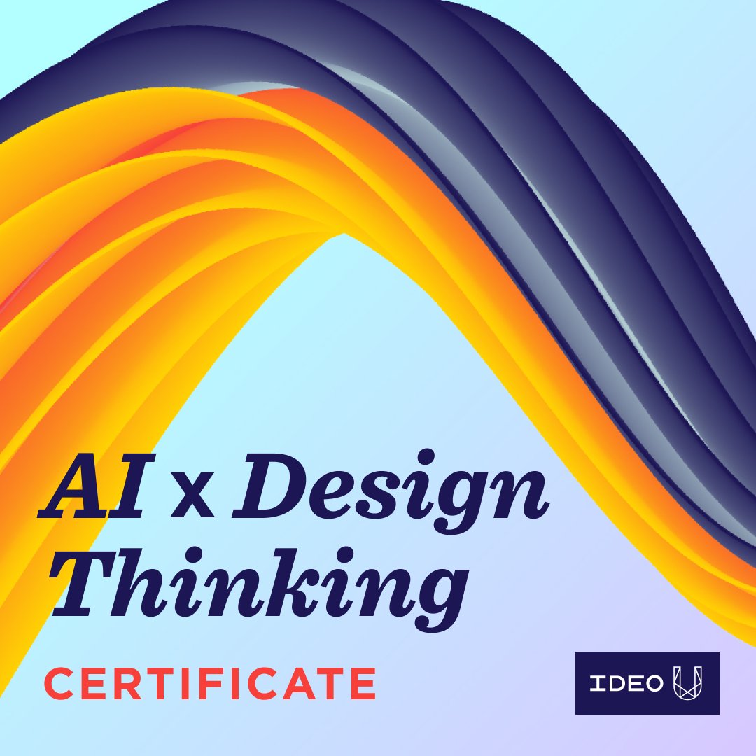 Enrollment closes TONIGHT (April 9th at 11:59pm PT) for our NEW 8-week AI x Design Thinking Certificate. Sign up for our other 11 cohort courses by April 15.

We hope to see you in class! ideo.in/3G0ZijD