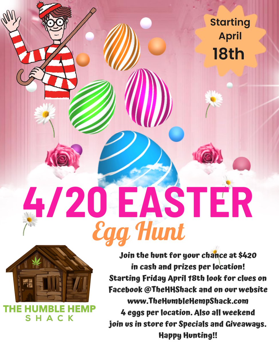 humblehempshack's tweet photo. Join us in our 420 Easter Egg Hunt 🤪 #HHS #420 https://t.co/TgMekfutCb