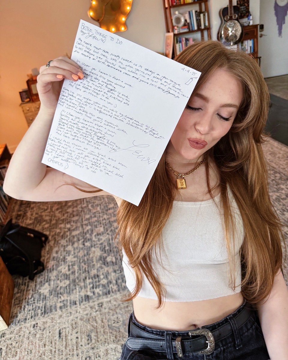 itslewreal's tweet photo. things to add to your "better things to do" list: entering this giveaway ✍️✅ 

enter to win a totally unique, completely not ever been done before, unafraid to reference or not reference sheet of handwritten lyrics to my brand new song!! 🔗 https://t.co/b1NGIBShQq https://t.co/l8BSfLJbTD