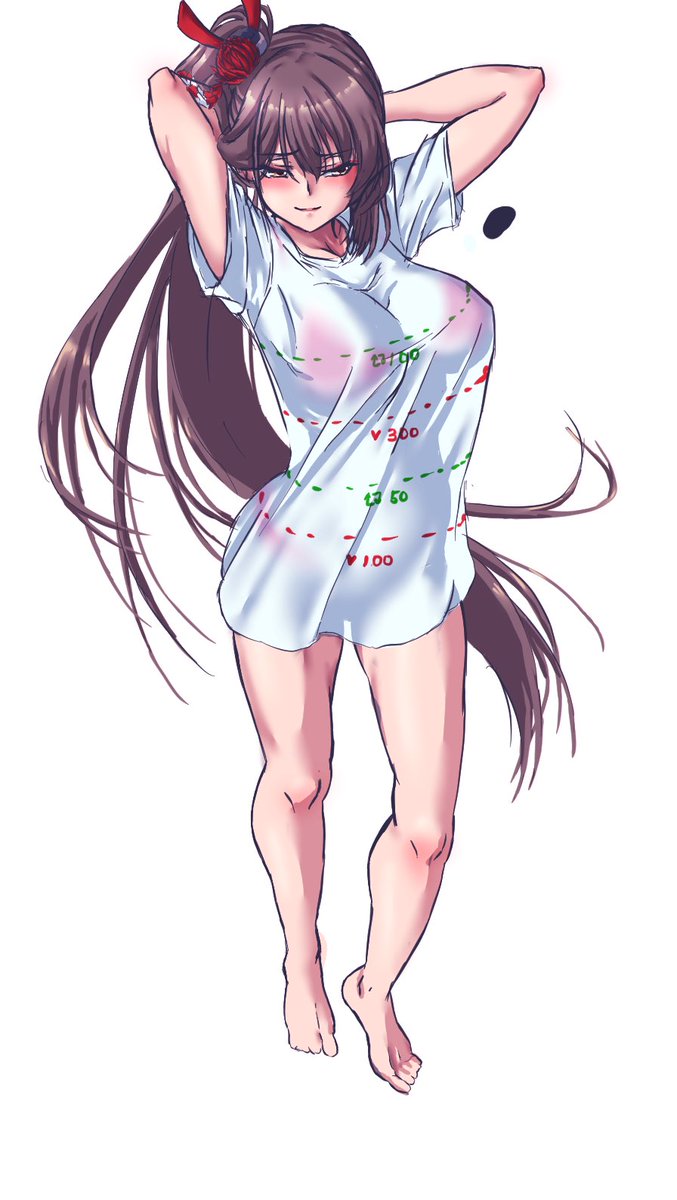 #フォローしなくていいから俺の描いた女キャラ見てくれ
#アズレン
 アズールレーンの瑞鶴 