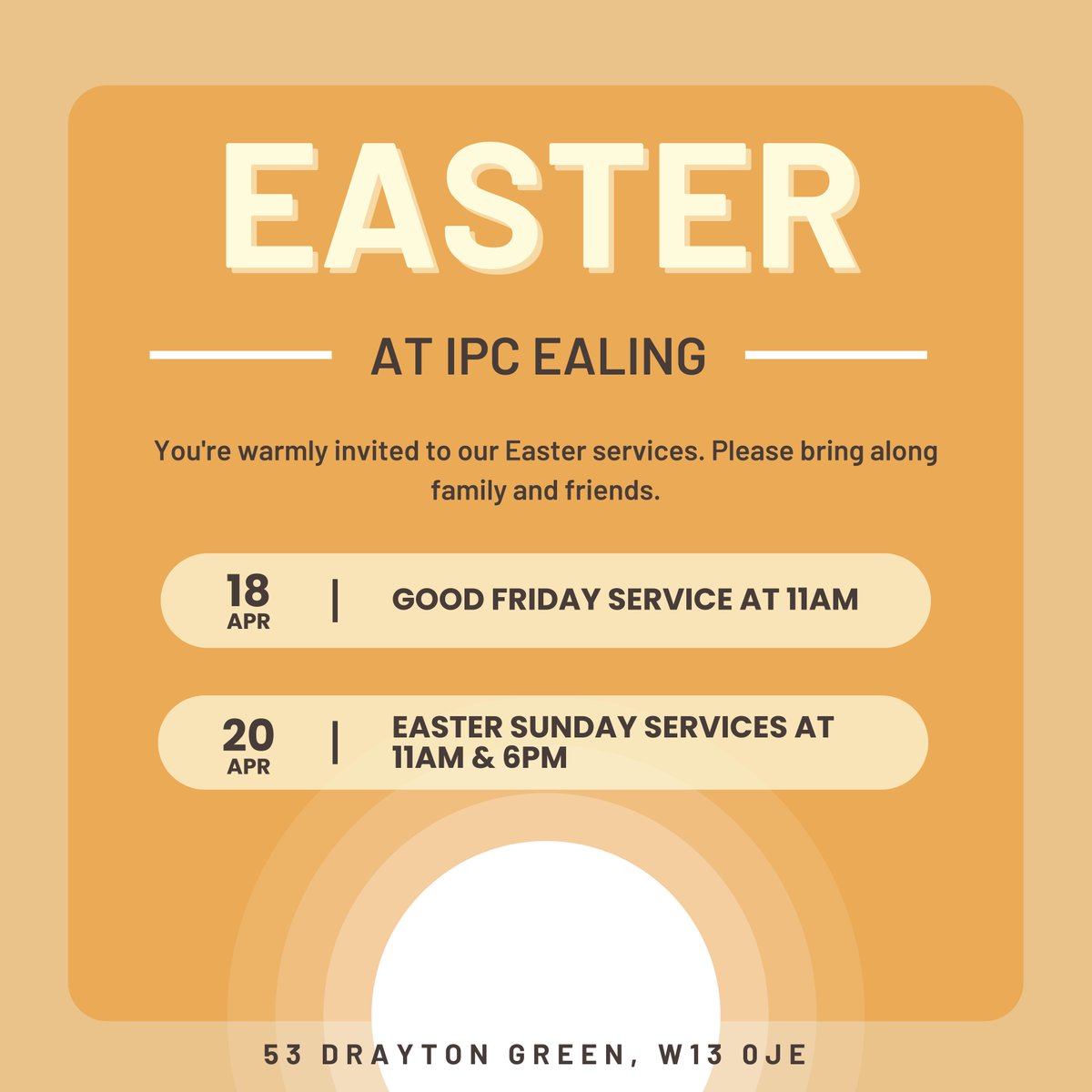 You’re warmly invited to our services this Easter✝️ #ealing #easter #holyweek